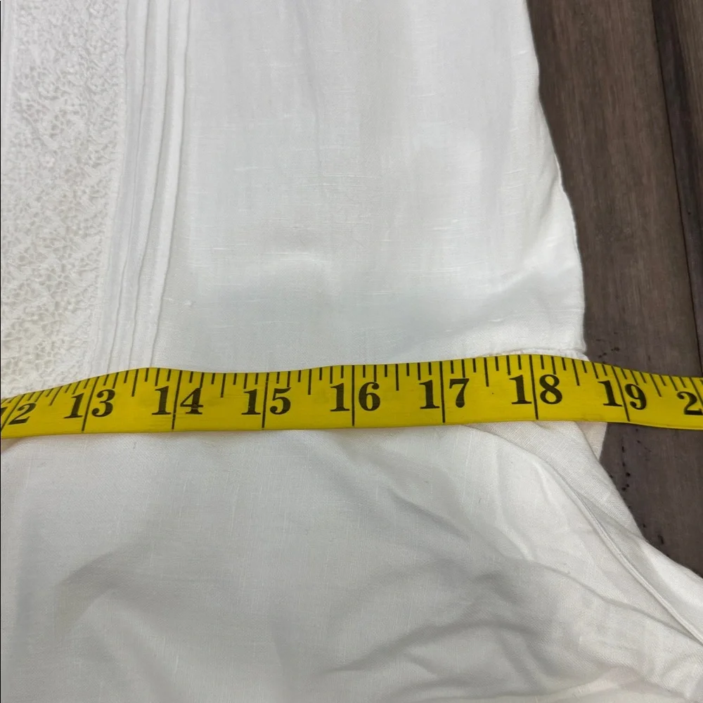 Eileen West vintage dropped waist White Midi slip Dress cotton linen blend - Picture 9 of 11